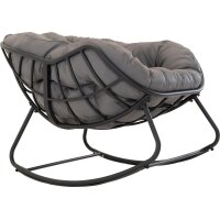 Schaukelstuhl Cozy Stone Aluminium Olefin Schwarz Grau  97 x 117 x 82 cm