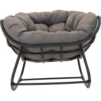 Schaukelstuhl Cozy Stone Aluminium Olefin Schwarz Grau  97 x 117 x 82 cm