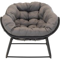 Schaukelstuhl Cozy Stone Aluminium Olefin Schwarz Grau  97 x 117 x 82 cm