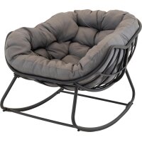 Schaukelstuhl Cozy Stone Aluminium Olefin Schwarz Grau  97 x 117 x 82 cm