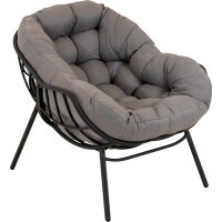 Relaxsessel Cozy Stone Aluminium Olefin Schwarz Grau 97 x 101 x 93 cm