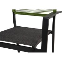Gartenstuhl Aluminium Anthrazit mit Rope Rückenlehne Grün & Textilen-Sitz