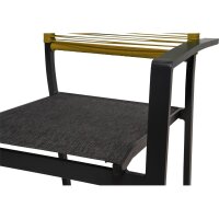 Gartenstuhl Aluminium Anthrazit mit Rope Rückenlehne Gelb & Textilen-Sitz