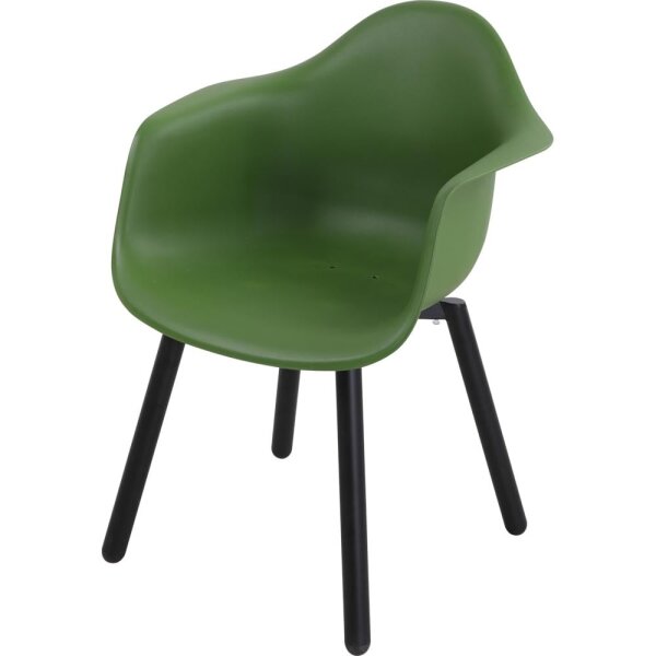 Design-Stuhl MONTREUX Grün – Gartenstuhl Polypropylen & Stahl