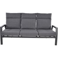 3er Loungesofa OHIO NEGRO – Gartenbank mit Polstern & verstellbarer Lehne