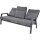 3er Loungesofa OHIO NEGRO – Gartenbank mit Polstern & verstellbarer Lehne