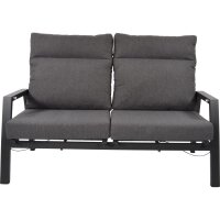 2er Loungesofa OHIO NEGRO – Gartenbank mit Polstern & verstellbarer Lehne