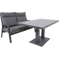2er Loungesofa OHIO NEGRO – Gartenbank mit Polstern & verstellbarer Lehne