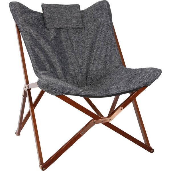 Schmetterlingsstuhl GREY – Butterfly Chair mit Holzgestell & Stoff