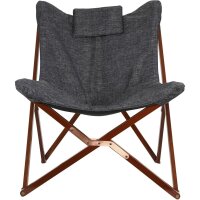 Schmetterlingsstuhl GREY – Butterfly Chair mit Holzgestell & Stoff