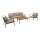 Lounge-Set RIGA – Aluminium & Teakholz in Olivgrün & Beige