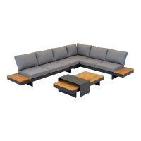 Lounge-Set BARBADOS – Gartenlounge aus Aluminium & Teak, variabel