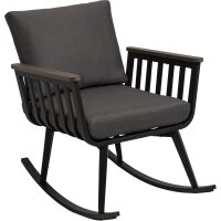 Schaukelsessel AMALFI aus Aluminium mit Polstern in Grau