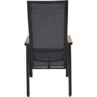 Hochlehner-Stapelsessel AMIR TEAK NEGRO mit Teak-Armlehnen