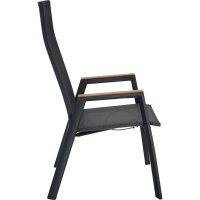 Hochlehner-Stapelsessel AMIR TEAK NEGRO mit Teak-Armlehnen
