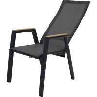 Hochlehner-Stapelsessel AMIR TEAK NEGRO mit Teak-Armlehnen