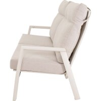 2er Loungesofa OHIO CREMA – verstellbare Gartenbank mit Polstern