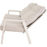 2er Loungesofa OHIO CREMA – verstellbare Gartenbank mit Polstern