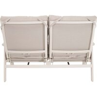 2er Loungesofa OHIO CREMA – verstellbare Gartenbank mit Polstern