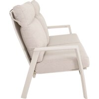 2er Loungesofa OHIO CREMA – verstellbare Gartenbank mit Polstern