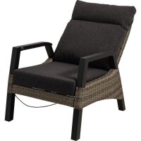 Loungesessel TREVISO BRICK – verstellbarer Gartensessel in Grau