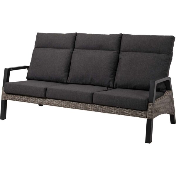 3er Loungesofa TREVISO BRICK – verstellbare Gartenbank in Grau