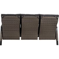 3er Loungesofa TREVISO BRICK – verstellbare Gartenbank in Grau