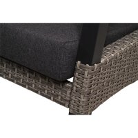 3er Loungesofa TREVISO BRICK – verstellbare Gartenbank in Grau