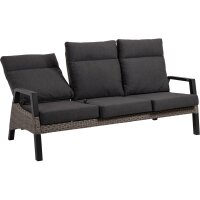 3er Loungesofa TREVISO BRICK – verstellbare Gartenbank in Grau