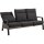 3er Loungesofa TREVISO BRICK – verstellbare Gartenbank in Grau