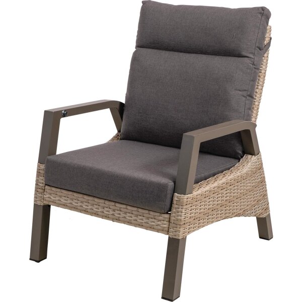 Loungesessel TREVISO MOUNTAIN – verstellbarer Gartensessel in Taupe