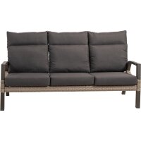 3er Loungesofa TREVISO MOUNTAIN – verstellbare Gartenbank in Taupe