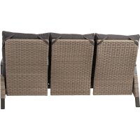 3er Loungesofa TREVISO MOUNTAIN – verstellbare Gartenbank in Taupe