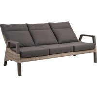 3er Loungesofa TREVISO MOUNTAIN – verstellbare Gartenbank in Taupe