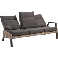 3er Loungesofa TREVISO MOUNTAIN – verstellbare Gartenbank in Taupe