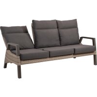 3er Loungesofa TREVISO MOUNTAIN – verstellbare Gartenbank in Taupe