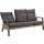 3er Loungesofa TREVISO MOUNTAIN – verstellbare Gartenbank in Taupe