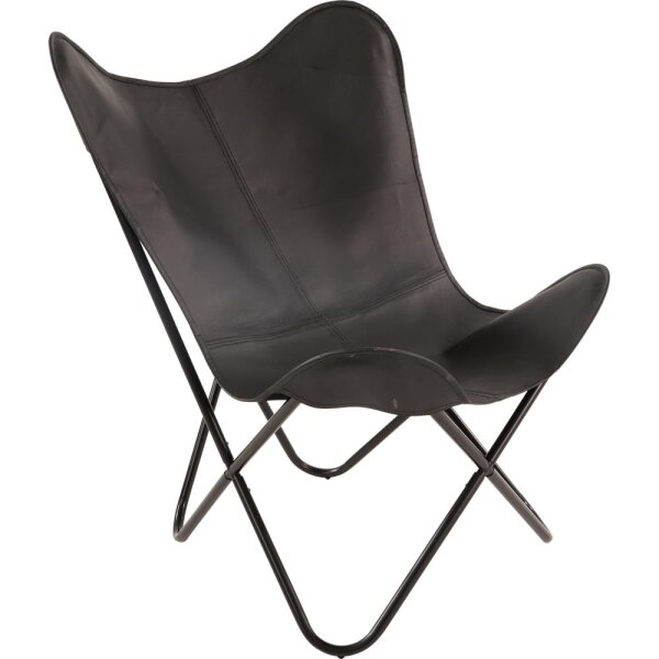Schmetterlingsstuhl BUFFALO BLACK Butterfly Chair Leder schwarz
