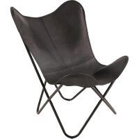 Schmetterlingsstuhl BUFFALO BLACK Butterfly Chair Leder schwarz