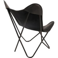 Schmetterlingsstuhl BUFFALO BLACK Butterfly Chair Leder schwarz