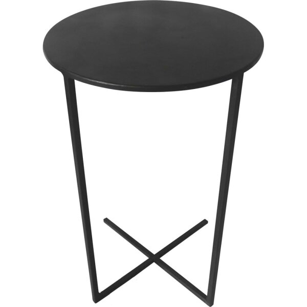 Beistelltisch XAVI BLACK rund Metall schwarz ø35x60cm modern