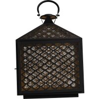 Laterne KIRA klein Metall schwarz gold rechteckig 30x16x40cm