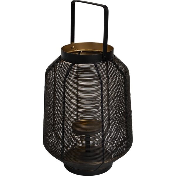 Laterne FENNA groß Metall schwarz gold konisch Ø25x32cm