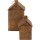 2er Laternenset BIRDHOUSE BROWN Metall Antikbraun Gold Hausstil