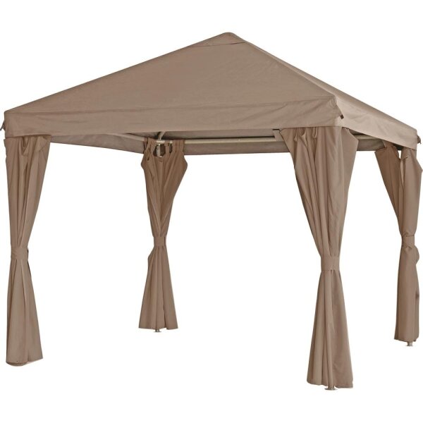 Pavillon YASUMI TAUPE 3x3m – Gartenpavillon mit Seitenteilen