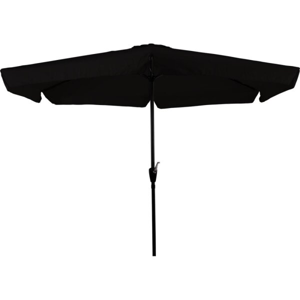 Sonnenschirm GEMINI BLACK Ø 300 cm – rund, mit Volant, schwarz