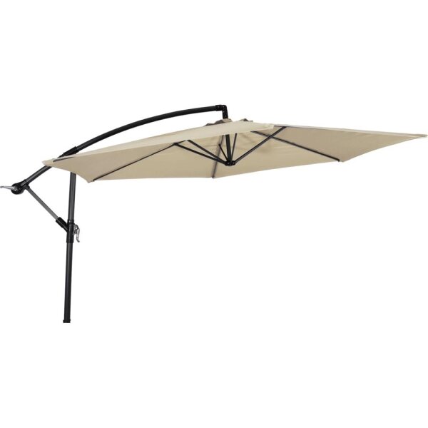 Ampelschirm GEMINI ECRU Ø 300 cm – rund, inkl. Kreuzfuß, ecru