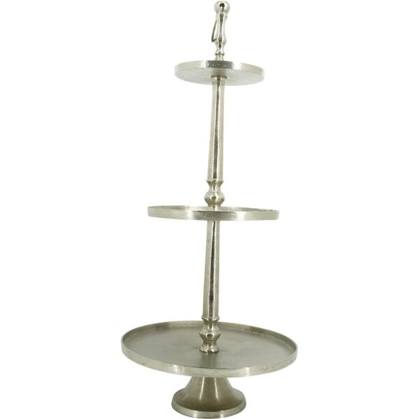 Etagere BRUSH 3 Etagen Aluminium Nickel gebürstet ø41x89cm