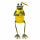 Frosch Figur Metall Kantenhocker mit Regenschirm – Gelber Mantel