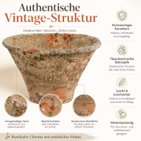 Harztopf in verwitterter Steinoptik – Dekorativer Pflanztopf für Innen & Außen